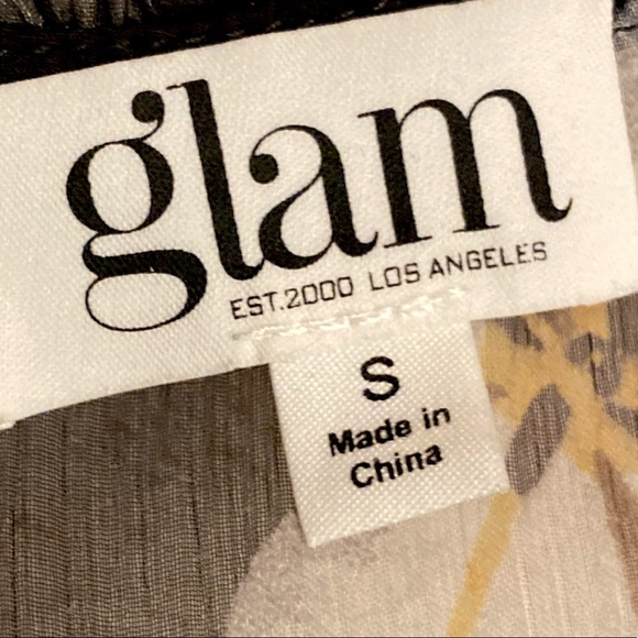 GLAM LOS ANGELES  | SHEER FLORAL BOHO RUFFLE SLEEVE BLOUSE - Picture 14 of 15